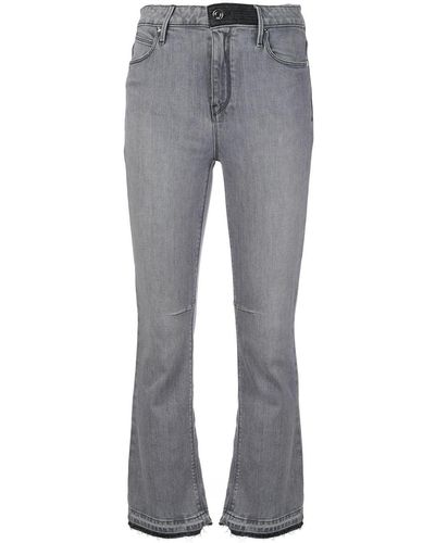 RTA Denim High Rise Cropped Jeans - Grey