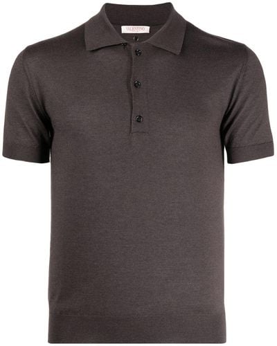 Valentino Garavani Knitted Short-sleeve Polo Shirt - Black