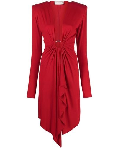 Alexandre Vauthier V-neck Mini Dress Daring Red