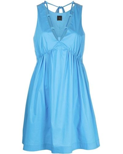 Pinko Flared Mini-jurk Met Trekkoord - Blauw