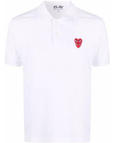 COMME DES GARÇONS PLAY Polo à patch logo - Blanc