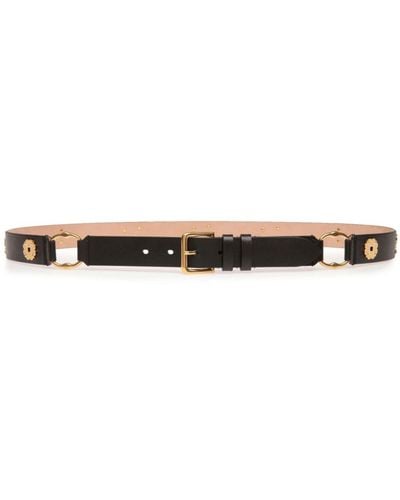 Bally Arkle Buckle Leather Belt - Black
