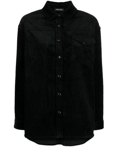 Anine Bing Sloan コーデュロイシャツ - ブラック