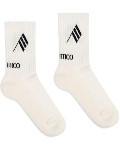 The Attico Logo-jacquard Ankle Socks - White