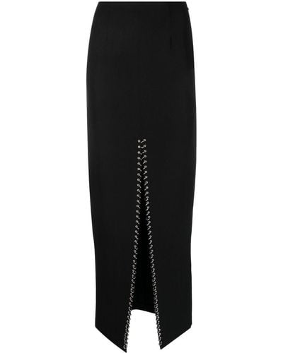 Patrizia Pepe High-waisted Piercing-appliqué Skirt - Black