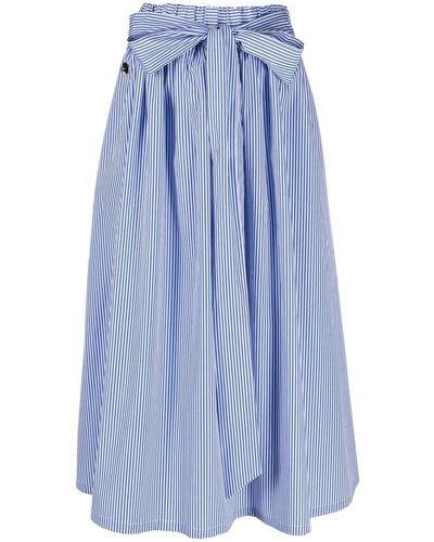 Philipp Plein Striped Midi Skirt - Blue