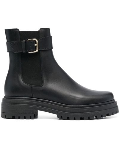 Tila March Celine Leather Chelsea Boots - Black