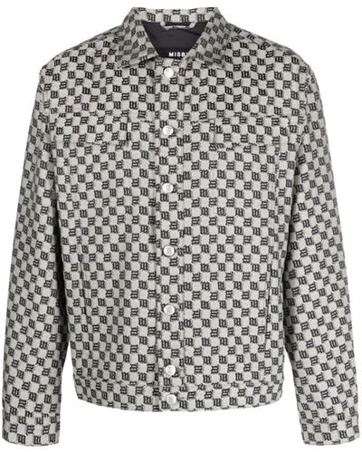 MISBHV Monogram-pattern Shirt Jacket - Gray
