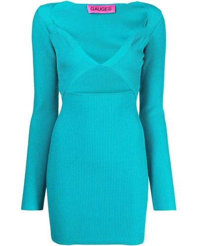 GAUGE81 Geribbelde Mini-jurk - Blauw