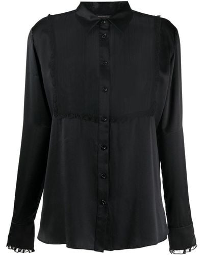 Kiki de Montparnasse Tuxedo Silk Shirt - Black