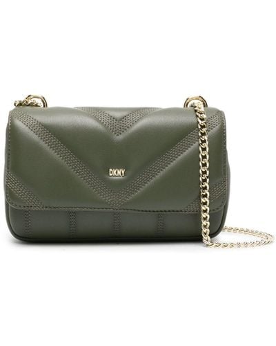 DKNY Medium Becca Leather Shoulder Bag - Green