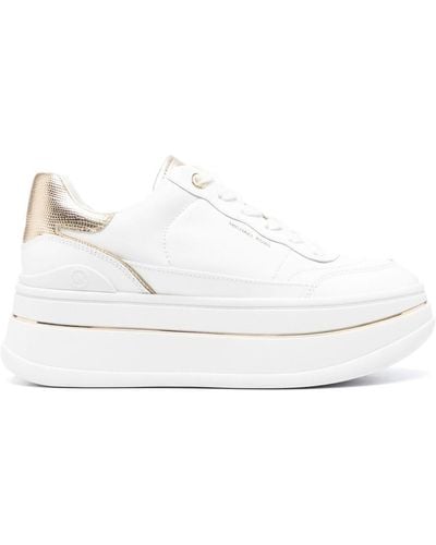 MICHAEL Michael Kors Hayes Leather Platform Sneakers - White