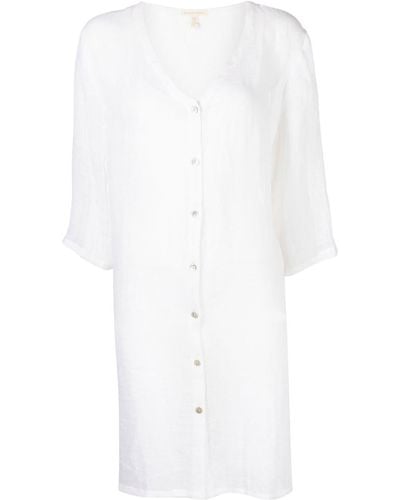 Eileen Fisher V-neck Button-up Shirt - White