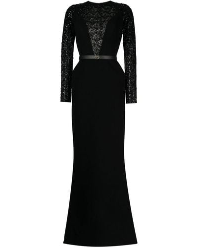 Saiid Kobeisy Bead Embellishment Long Dress - Black