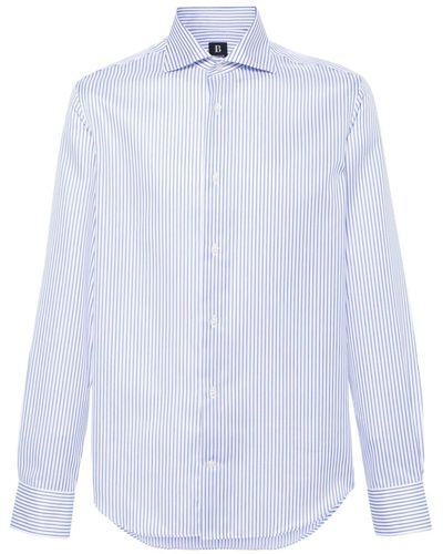 BOGGI Striped Cotton Shirt - White