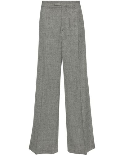 Vetements Prince Of Wales Wide-leg Trousers - Grey