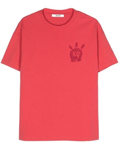 Zadig & Voltaire T-shirt Teddy Skull en coton - Rouge