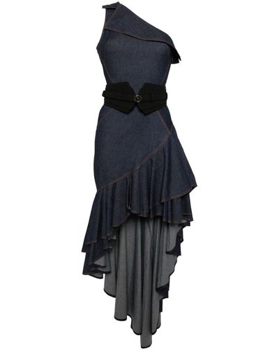 Saiid Kobeisy One-shoulder Denim Dress - Blue