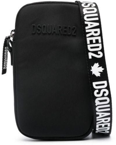 DSquared² Schultertasche mit Logo-Schild - Schwarz