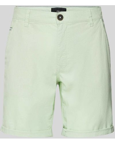 Blend Regular Fit Leinenshorts im unifarbenen Design - Grün