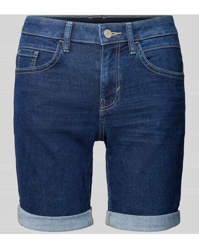 Tom Tailor Slim Fit Jeansshorts im 5-Pocket-Design - Blau