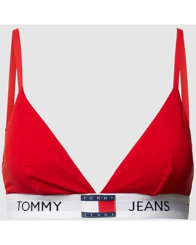 Tommy Hilfiger Triangel-BH mit Logo-Saum Modell 'HERITAGE' - Rot