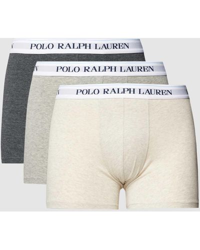 Polo Ralph Lauren Trunks mit elastischem Logo-Bund Modell 'BOXER BRIEF-3 PACK' - Weiß