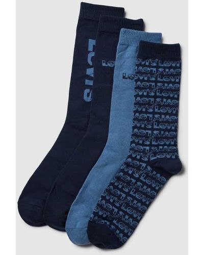 Levi's Socken mit Label-Details im 4er-Pack - Blau