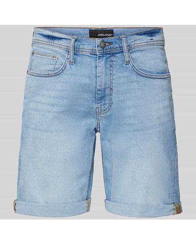 Blend Regular Fit Jeansshorts im 5-Pocket-Design - Blau