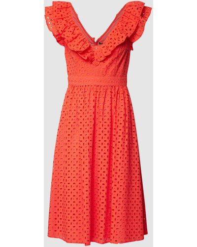 Swing Mini-jurk Met All-over Broderie Anglaise - Rood