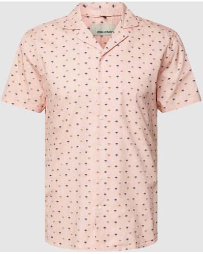 Blend Freizeithemd mit Allover-Motiv-Print Modell 'MINI PALM' - Pink