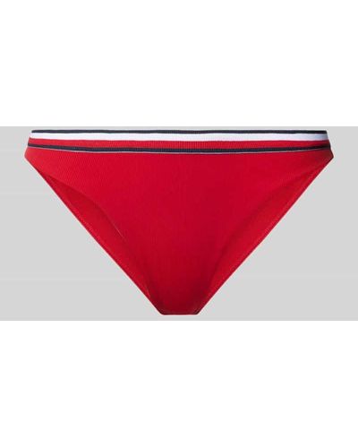 Tommy Hilfiger Bikini-Hose mit elastischem Logo-Bund - Rot