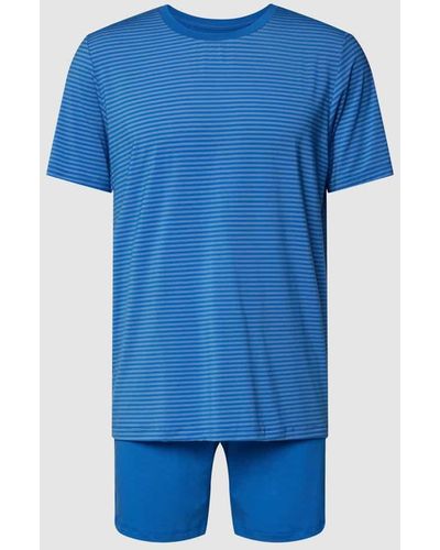 Schiesser Schlafanzug mit Stretch-Anteil - Blau