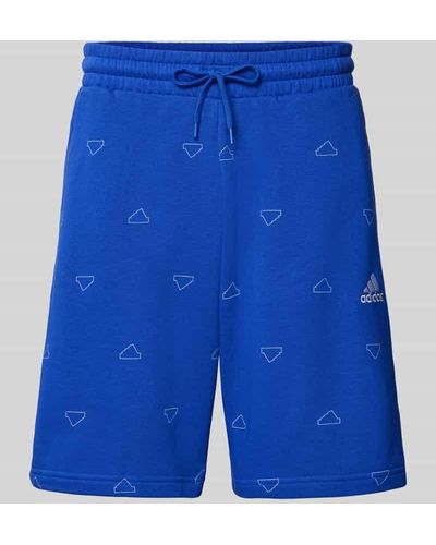 adidas Sweatshorts mit Label-Stitching - Blau