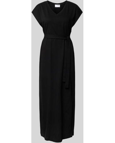 SELECTED Midi-jurk Met Strikceintuur - Zwart