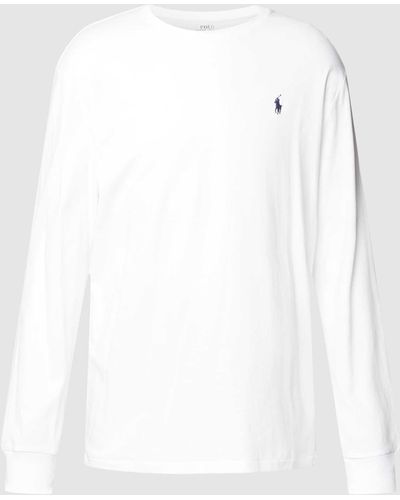 Polo Ralph Lauren Shirt Met Lange Mouwen En Labelstitching - Wit
