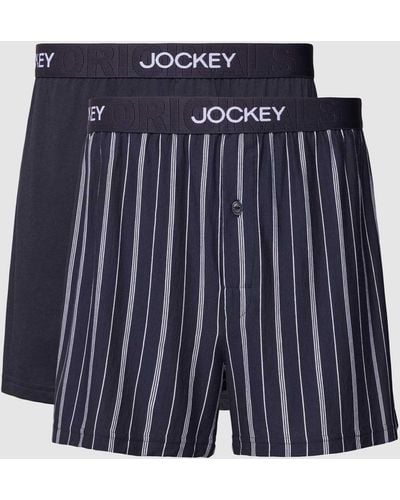 Jockey Boxershorts mit Label-Print im 2er-Pack - Blau