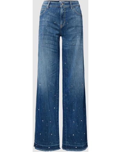 Cambio Jeans Met Siersteentjes - Blauw