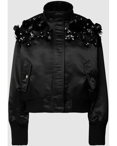 Essentiel Antwerp Jacke mit floralen Applikationen - Schwarz