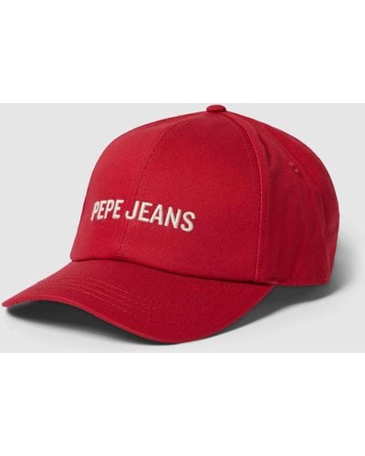 Pepe Jeans Basecap mit Label-Stitching Modell 'WESTMINSTER' - Rot