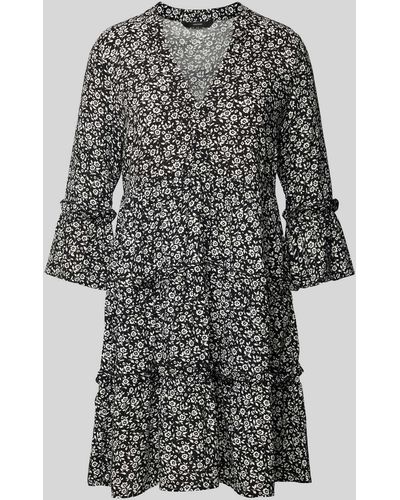 Vero Moda Mini-jurk Met Bloemenprint - Grijs