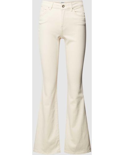 ONLY Flared Fit Jeans mit Label-Details - Natur