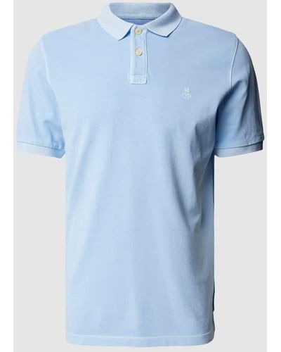 Marc O' Polo Poloshirt mit Label-Stitching - Blau