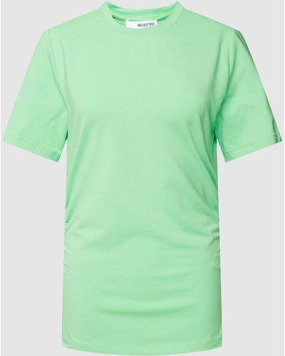 SELECTED T-shirt Met Plooien - Groen