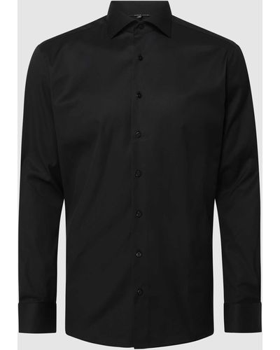 Eterna Regular Fit Zakelijk Overhemd Van Katoen - Zwart