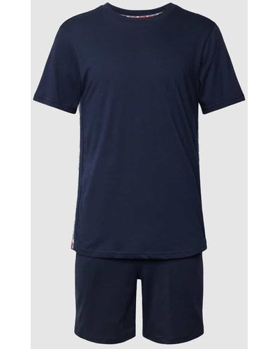 Jack & Jones Pyjama mit Rundhalsausschnitt Modell 'BASIC' - Blau