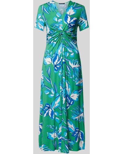 Betty Barclay Maxi-jurk Met All-over Motief En Knoopdetail - Blauw