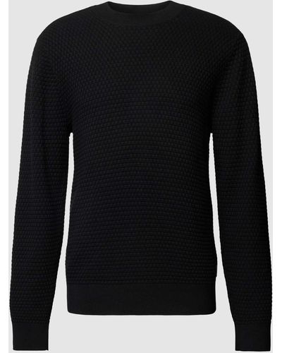 Armani Exchange Gebreide Pullover Met Structuurmotief - Zwart