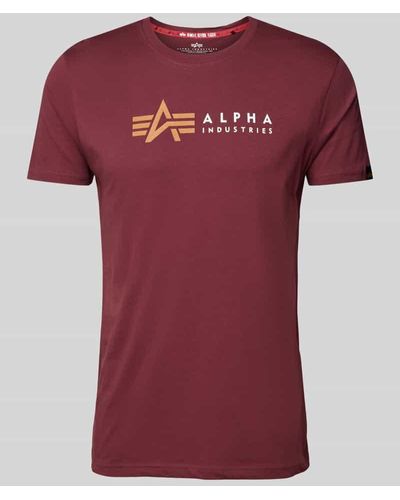 Alpha Industries T-Shirt mit Label-Print - Rot