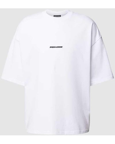 PEGADOR Oversized T-Shirt mit Label-Print - Weiß